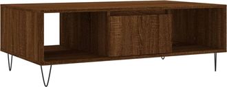 vidaXL Vidaxl - Mesa De Centro Madera De Ingenier&iacute;a Roble Marr&oacute;n 104x60x35 Cm