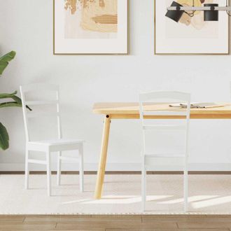 vidaXL vidaXL Sedia da pranzo 2 pcs Bianco Legno di gomma solido