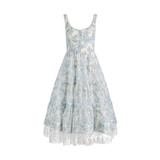 Alice & Olivia Alice + Olivia, Midi Dresses, female, White, Size: 2XS Charlotte Lace Midi Dress