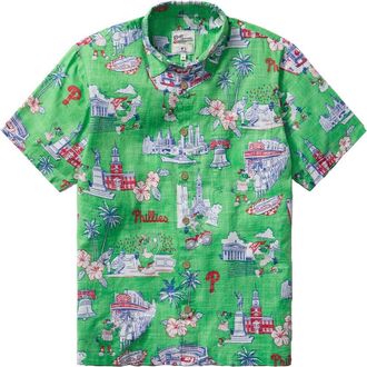 Reyn Spooner Mens Reyn Spooner Green Philadelphia Phillies Scenic Tri-Blend Button-Down Shirt at Nordstrom, Size Xx-Large