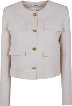 P.A.R.O.S.H. P. A.R. O.S. H. Raisa26 Viscose Linen Jacket