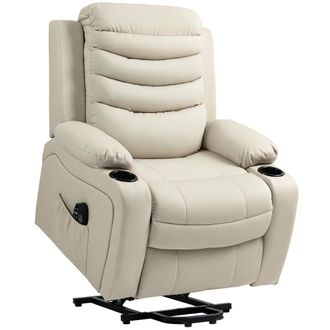 HOMCOM Sill&oacute;n elevador 93x95.5x100 cm crema