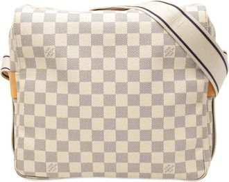 Louis Vuitton Borsa a tracolla Naviglio in tela Damier Azur 2007 - Bianco