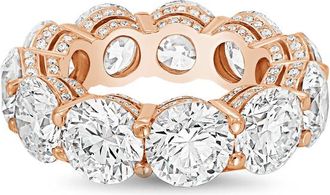 Diana M. Jewels 14kt rose gold 10.00cts Lab-Grown Round Diamond Eternity Band with Micro Pav&eacute;