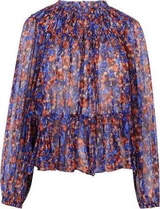 Ulla Johnson Blouses, female, Multicolor, Size: M Floral-print silk chiffon blouse