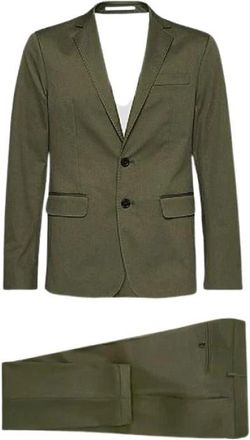 Dsquared2 Single Breasted Suit - Heren - Business pakken - Groen - M - Katoen - Kostuums