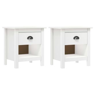 vidaXL Vidaxl - Mesitas De Noche 2 Uds Hill Madera Maciza De Pino 46x35x49,5 Cm