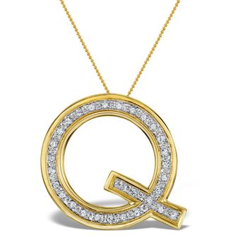 The Diamond Store Diamond 0.20ct 9K Gold Initial Pendant - RTC-G3812