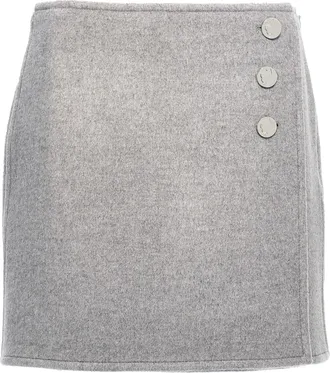 Tory Burch Gray Wool Long Womens Skirt