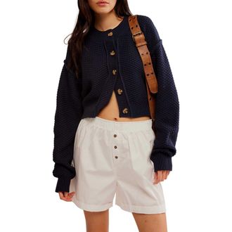 Free People Lila Crop Cardigan in Sky Captain at Nordstrom Rack, Size X-Small
