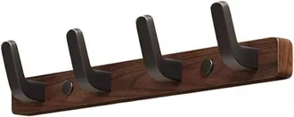 OEM Perchero, Perchero De Pared, Perchero Con Ganchos, 45 &times; 3 Cm, Perchero De Madera, Nogal, 5 Ganchos, Color De La Madera: Nogal