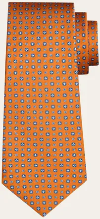 Kiton Mens Geometric Silk Sevenfold Tie