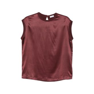 Brunello Cucinelli Satin Cap-sleeve Top