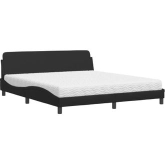 vidaXL Vidaxl - Cama Con Colch&oacute;n Cuero Sint&eacute;tico Negro 180x200 Cm
