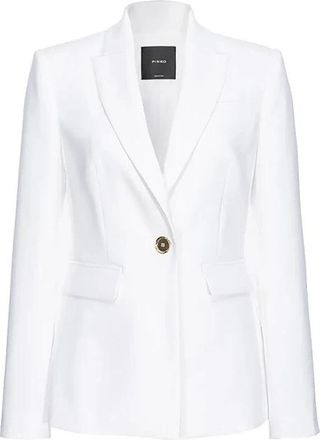 Pinko Witte Stretch Cr&ecirc;pe Blazer - Dames - Blazers - Wit - 2XL - Polyester - Jassen