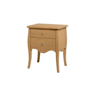 Wabi Home Mesita de noche de madera tintada en blanco 52x64cm