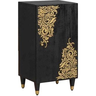 vidaXL Aparador Negro 40 X 33 X 75 Cm Madera De Mango Maciza Vidaxl