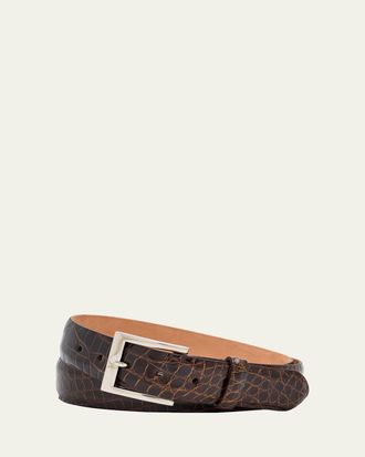 W. Kleinberg Mens Glazed Alligator Belt