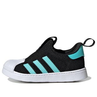 adidas (TD) adidas Originals Superstar 360 Shoes Black Aqua Blue White IF5915