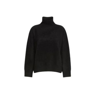 Max Mara Geribbelde coltrui - Dames - Truien - Zwart - Maat: S Wol