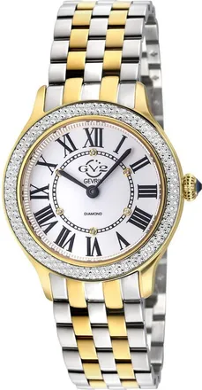 Gevril Group Milan Diamond Dial Swiss Quartz Bracelet Watch, 32mm - 0.03ct. in Silver/Yellow Gold at Nordstrom Rack