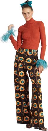 La DoubleJ High Kick Top - Dames - Cashmere truien - Oranje - M - Denim - Truien & Vesten