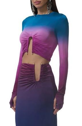 AFRM Freja Ombr&eacute; Crop Top in Midnight Ombre at Nordstrom Rack, Size X-Large