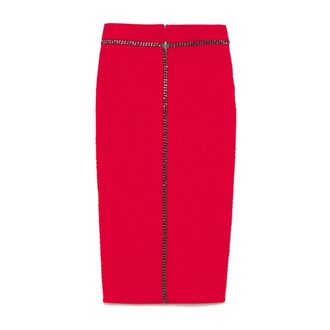 Elisabetta Franchi Pencil Skirts, female, Red, Size: M Red Skirt Aw24 Womens Fashion