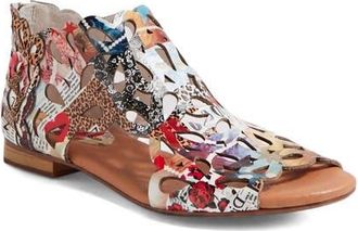 Django & Juliette Pietro Back Zip Sandal in Collage Patent at Nordstrom, Size 39