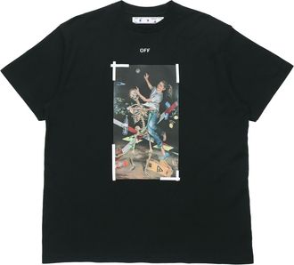 Off-white Chest Painting Printing Short Sleeve Black OMAA038F20FAB0151001
