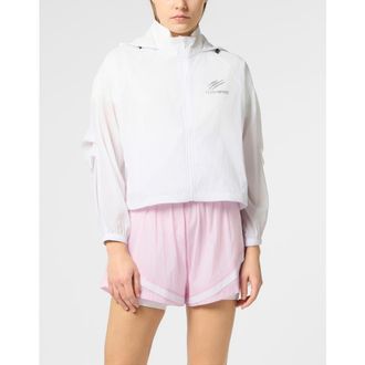 Plein Sport Windbreaker Jacket Scratch Women in White at Nordstrom, Size X-Large Eu