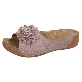 Generic Slip On Wide Fit Non slip Walking Slippers, Lightweight Anti Slip Walking Sandals, Comfortable Slip on Open Toe Beach Shoes, Wide Fit Peep Toe Shoes, 