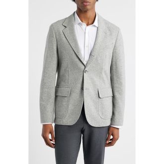 BOSS Hanry Slim Fit Felted Wool Blend Sport Coat in Silver at Nordstrom, Size 36 Regular