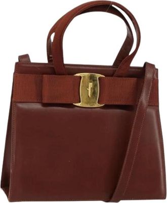 Ferragamo Pre-owned Handbags, female, Brown, Size: ONE SIZE Pre-owned Handbag