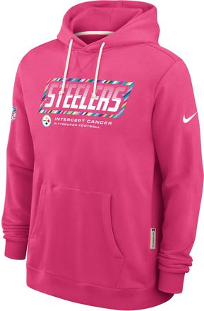 Nike Pittsburgh Steelers Crucial Catch Sideline Standard Issue Nike Mens Dri-FIT NFL Pullover Hoodie in Pink | 03AZ68XZUS-F9R
