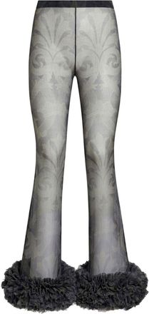 Etro printed silk flared trousers - women - Silk - 44 - Black