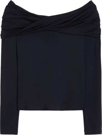 Max Mara Black Draped Top