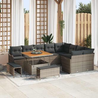 vidaXL Conjunto De Sof&aacute; De Jard&iacute;n 12 Uds. 11-n&uacute;mero De Plazas Gris Vidaxl