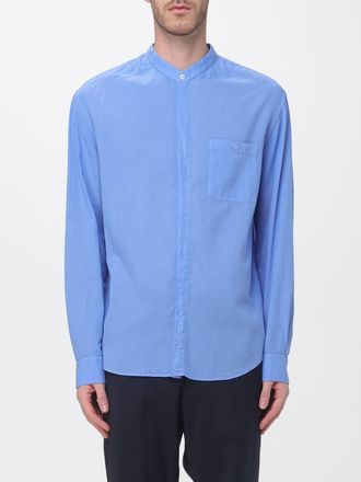 Emporio Armani Slim Fit Long-Sleeved Cotton Shirt with a Mandarin Collar