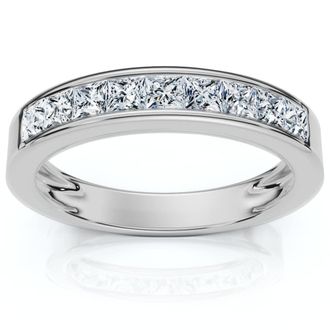 Pompeii3 1/2Ct Princess Cut Diamond Wedding Ring 14k Gold Channel Set Lab Grown