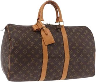 Louis Vuitton Pre-owned Boston Bag - Dames - Vintage Weekendtas - Bruin - ONE Size - Leer - Vintage