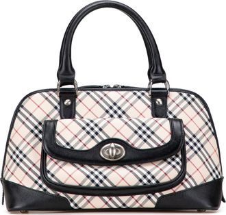 Burberry Pre-owned Womens Nova Check Canvas Handbag - Ivory Textile - One Size