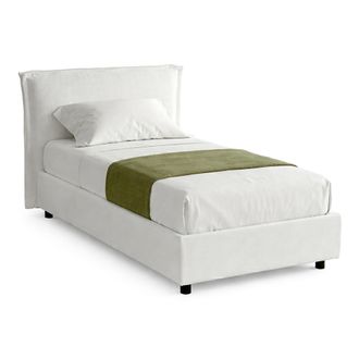 Dmora Cama Individual Bruino, Desenfundable, Con Contenedor Made In Italy, Tama&ntilde;o Colch&oacute;n 80x200 Cm, Blanco