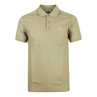 Burberry Polo Shirts, male, Green, Size: S Cotton Polo Shirt