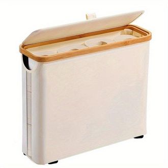 OEM Caja Para Guardar Papel Higi&eacute;nico Con Tapa - 12 Rollos - Beige