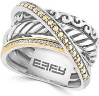 Effy Sterling Silver & 18K Gold Crisscross Ring at Nordstrom Rack, Size 7