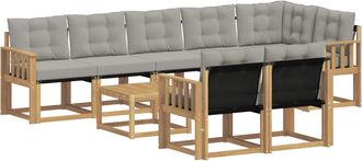 vidaXL Conjunto De Sof&aacute;s De Exterior 9 Uds. Blanco Y Gris Claro Vidaxl