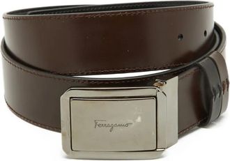 Ferragamo Cintura reversibile in pelle - Nero