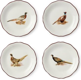 Certified International Pheasant Grove Set Of 4 Canape Plates