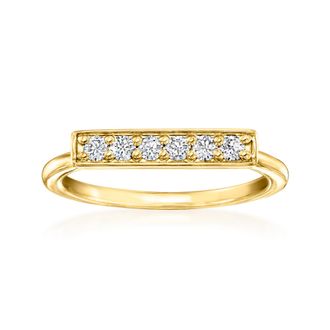 RS Pure by Ross-Simons Lab-Grown Diamond Bar Ring in 18kt Gold Over Sterling